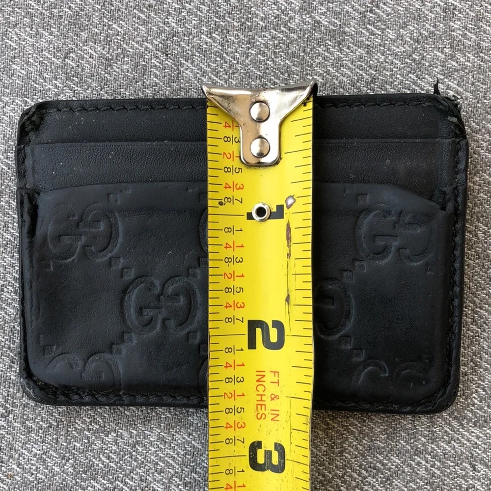 GUCCI Embossed Logo Leather Money Clip - Picture 6 of 7